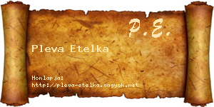 Pleva Etelka névjegykártya